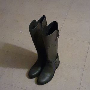 Dark grey knee boots